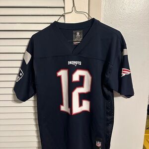 Youth large Tom Brady New England Patriots Navy Blue Jersey